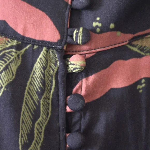 Free People Sammy Boho Western Floral Buttoned Open Front Maxi Skirt Gray Sz 0 - Picture 7 of 9